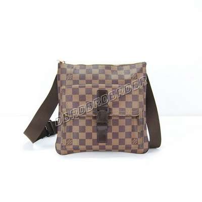 Discount Louis Vuitton Handbags Damier Ebene Canvas N51127 Coffee Shoulder Bag Wholesale