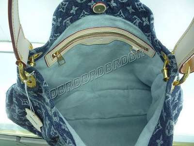 discount louis vuitton handbags monogram denim m40496 gray wholesale