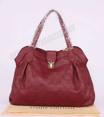 Discount Louis Vuitton Handbags Monogram Mahina M97061 purplish red Wholesale