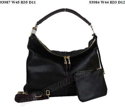 Discount Louis Vuitton Handbags Monogram Mahina 93987 black Wholesale